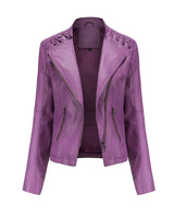 Drune | pu-lederjacke mit reibverschluss in Dunkles Violett