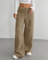 Damen Freizeit-Hochbundhose – Lockere Passform für ultimativen Komfort und Stil in Khaki