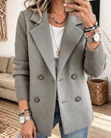 Winchell - Stylische Herbst Jacke Mit Gestrickten Ärmeln in Grau
