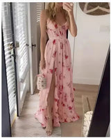 Joy | Blumenmuster Hochzeitsgastkleid in Rosa