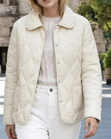 Laurelle - Elegante Und Schicke Locker Sitzende Wattierte Jacke in Weiß