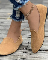 Pax | Bequeme Slip-On Flache Schuhe mit Spitzem Zehenbereich in Camel