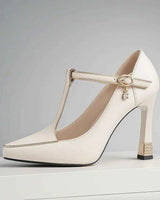 Absatzschuhe Mit Riemchen in Weiß