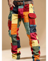 Achim | Herren Hose mit Patchwork Muster und Taschen an den Beinen in Mehrfarbig