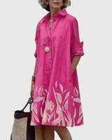 Oshadi - Elegantes Mini Kleid Mit Tasche in Rosa