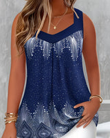 Thembi – Bequemes Tanktop Mit V-Ausschnitt in Blau