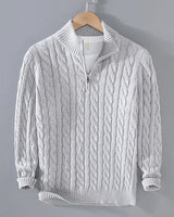 Adam | Eleganter Pullover mit halbem Reißverschluss in Grau