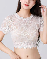 Dirndlbluse Damen Spitze Vintage Stil Weiß - Anneliese in Weiß