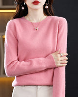 Erica - Bequemer Damenpullover mit Rundhalsausschnitt in Pink