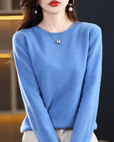 Erica - Bequemer Damenpullover mit Rundhalsausschnitt in Blau