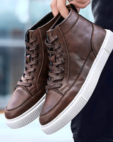 Albert - Eleganter Herren-High-Top-Sneaker in Braun