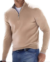 Ralph - Bequemer Herrenpullover mit Reißverschluss in Khaki