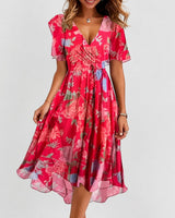 Annegret - Stilvolles Damenkleid mit V-Ausschnitt in Rosa