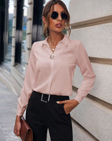 Sharlene - Bequemes Langarmshirt in Rosa