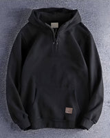 Tommy - Vintage-Herren-Hoodie mit Kapuze in Schwarz