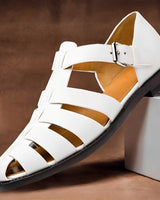 Sofronio - Klassische und komfortable Herrensandalen in Weiß