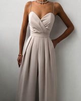 Becca - Stilvoller Jumpsuit mit hoher Taille in Beige