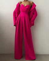 Becca - Stilvoller Jumpsuit mit hoher Taille in Pinkrot