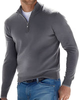 Ralph - Bequemer Herrenpullover mit Reißverschluss in Grau