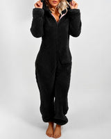 Jasmine - Bequemer Damen-Kapuzen-Overall in Schwarz