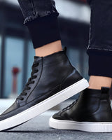 Albert - Eleganter Herren-High-Top-Sneaker in Schwarz