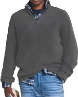 Charlton - Herrenpullover mit Reißverschluss für Wärme in Grau