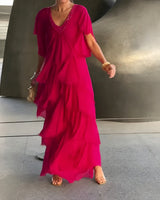 Riza - Elegant geschnittenes Plisseekleid in Rosa