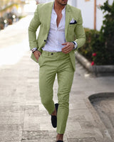 Mikael - Set aus Blazer und Hose in Grün
