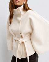 Loraine - Schicke Damenjacke mit Gürtel in Beige