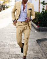 Mikael - Set aus Blazer und Hose in Khaki