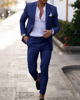 Mikael - Set aus Blazer und Hose in Dunkelblau