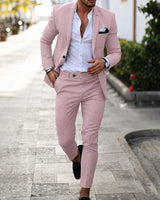 Mikael - Set aus Blazer und Hose in Rosa