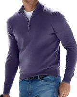 Ralph - Bequemer Herrenpullover mit Reißverschluss in Lila