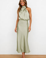 Hansel - Schickes Cocktail-Midikleid in Hellgrün