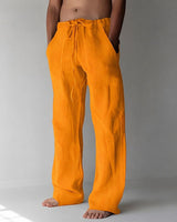 Bruce - Bequeme Männerhose im lockeren Design in Orange