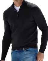 Ralph - Bequemer Herrenpullover mit Reißverschluss in Schwarz