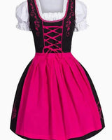 Adelheid | Damen Oktoberfest Dirndl mit Blusen Detail und Kontrast Design in Rosa
