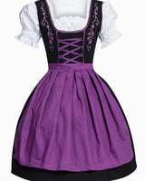 Adelheid | Damen Oktoberfest Dirndl mit Blusen Detail und Kontrast Design in Lila