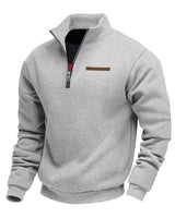 Grimm – Eleganter Pullover MIT Halbem Reißverschluss in Grau