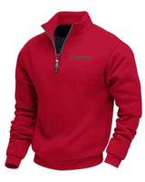 Grimm – Eleganter Pullover MIT Halbem Reißverschluss in Rot