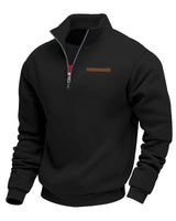 Grimm – Eleganter Pullover MIT Halbem Reißverschluss in Schwarz