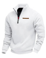 Grimm – Eleganter Pullover MIT Halbem Reißverschluss in Weiß