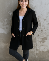 Natalie - Freizeitblazer mit Kapuze in Schwarz