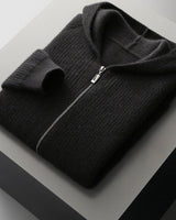 Reiner - Premium Woll-Hoodie in Schwarz