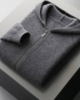 Reiner - Premium Woll-Hoodie in Grau