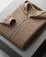 Reiner - Premium Woll-Hoodie in Braun