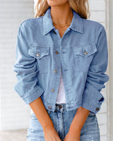 Albertina | Damen Jeansjacke Kurz Geschnitten Relaxed in Blau
