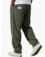 Albrecht | Herren Cord Hose mit Weitem Schnitt und Gerader Form in Grün