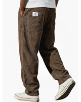 Albrecht | Herren Cord Hose mit Weitem Schnitt und Gerader Form in Braun