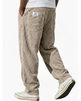 Albrecht | Herren Cord Hose mit Weitem Schnitt und Gerader Form in Khaki